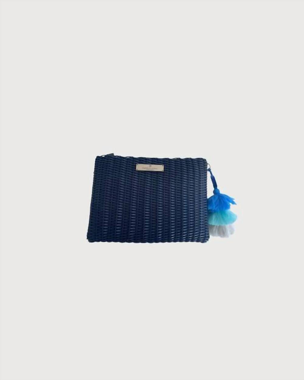 NEW SQUEEZE DE CITRON women's lemon drop clutch bag in navy